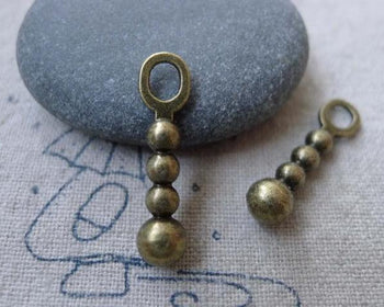 20 pcs of Antique Bronze Bead Ball Charms 6x24mm A7727