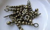 20 pcs of Antique Bronze Bead Ball Charms 6x24mm A7727