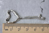 6 pcs Antique Silver Irregular Heart Skeleton Key Charms 18x51mm A7259
