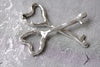 6 pcs Antique Silver Irregular Heart Skeleton Key Charms 18x51mm A7259