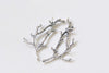 Antique Silver Twig Pendants Branch Connectors Set of 10 A8417