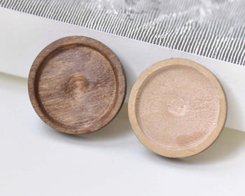 Round Wooden Pendant Tray Blank Setting 20mm Cabochon Set of 10