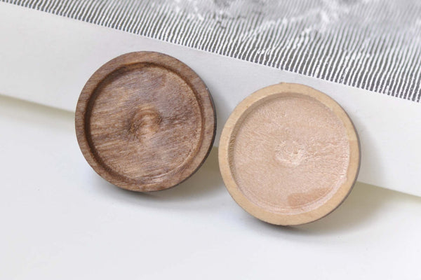 Round Wooden Pendant Tray Blank Setting 20mm Cabochon Set of 10