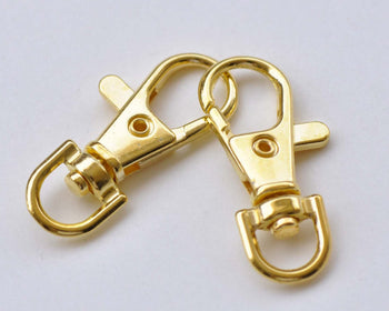 6 pcs Shiny Gold Lobster Swivel Clasps 14x38mm A8551