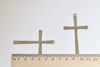 Antique Bronze Flat Cross Charm Pendants 36x60mm Set of 10 A8439
