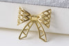 10 pcs Raw Brass Bowtie Knot Embellishment Stamping A8553