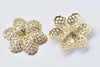 10 pcs Raw Brass Six Petal Filigree Flower Embellishments A8559