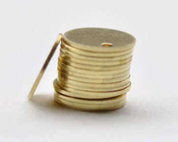 100 pcs Raw Brass Flat Round Blank Disc Thick Charms 8mm A8560