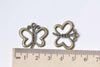 Outlined Small Butterfly Charms Antque Bronze Finish Set of 10 A8445