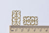 30 pcs Raw Brass Rectangle Floral Stamping Embellishments A8568