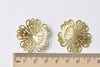 10 pcs Raw Brass Five Petal Filigree Flower Bead Caps A8576