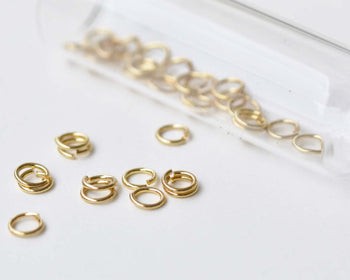 100 pcs Anti Tarnish 24K Gold Plated Brass Jump Rings 6mm 19G A8593