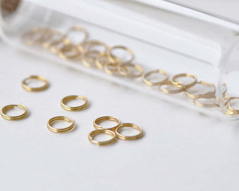 100 pcs Anti Tarnish 24K Gold Plated Brass Split Rings 6mm 25G A8594