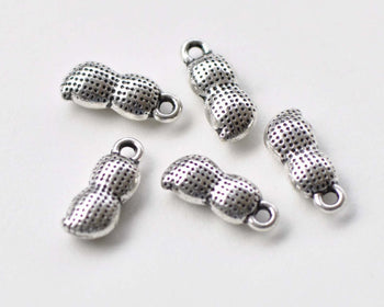 20 pcs of Antique Silver 3D Peanuts Charms 6.5x18mm A8605