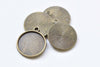 10 pcs Antique Bronze Pendant Tray Settings Match 18mm Cabochon A8461