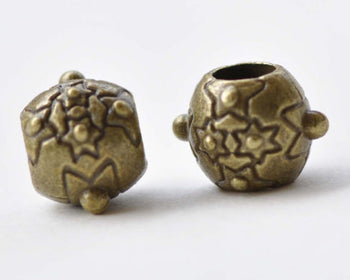 20 pcs Antique Bronze Large Hole Star of David Beads A8616