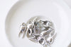 20 pcs Antique Silver Hollow Back Tooth Charms 8x20mm A8618