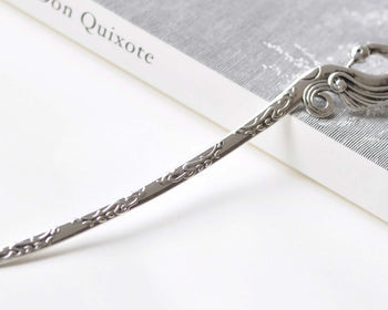 Antique Silver Swan Bird Hairpin Bookmark Set of 5 A8469