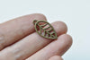 30 pcs Antique Bronze Small Filigree Leaf Charms 12x23mm A8471