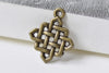 20 pcs Antique Bronze/Silver Square Chinese Knot Charms Connectors