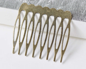 20 pcs Antique Bronze Plain Hair Combs Prong Bridal Clips A8516