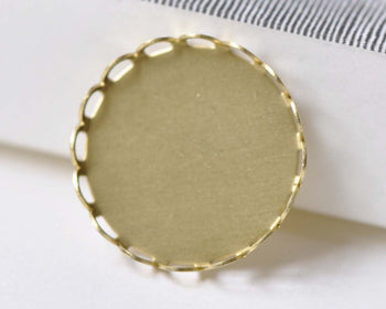 10 pcs Raw Brass Pendant Tray Blanks Match 20mm Cabochon A8527