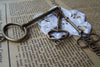One Set of 3 Antique Bronze Vintage Skeleton Key Pendants Charms A8346