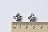 10 pcs Antique Silver Small 3D Flower Elephant Charm Pendants A8530
