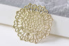 Raw Brass Filigree Flower Stamping Embellishments Set of 10 A8531