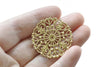 Raw Brass Snowflake Flower Stamping Embellishments Set of 10 A8535