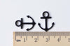 20 pcs Black Anchor Charms Small Nautical Pendants 15x18mm A8541