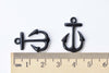 10 pcs Black Anchor Charms Nautical Pendants 15x23mm A8543
