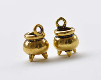 10 pcs Antique Gold Censer Charms Cooking Pot Pendants 8x11mm A8671