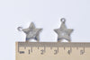 Antique Silver Blank Star Celestial Charms Pendants Set of 20 A8548