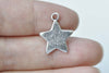 Antique Silver Blank Star Celestial Charms Pendants Set of 20 A8548