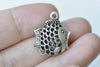 6 pcs Antique Silver 3D Hollow Fish Charms Pendants 17x18mm  A8672