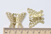 10 pcs Raw Brass Swirl Butterfly Charms Embellishments A8554