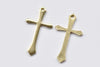 20 pcs Raw Brass Cross Charms Embellishments 13x24mm A8561