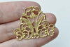 10 pcs Raw Brass Filigree Flower Embellishments A8562