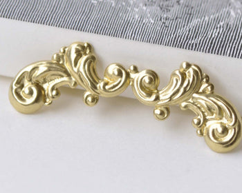 20 pcs Raw Brass Long Floral Stamping Embellishments 17x62mm A8565