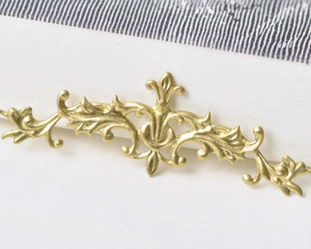 20 pcs Raw Brass Long Vine Branch Stamping Embellishments A8567
