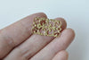 30 pcs Raw Brass Rectangle Floral Stamping Embellishments A8568