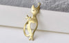 20 pcs Raw Brass Unplated Feline Cat Charms 10x30mm A8571