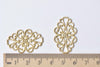 20 pcs Raw Brass Oval Flower Ring Embellishments A8572