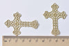 10 pcs Raw Brass Filigree Cross Charms Embellishments A8575