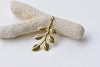 10 pcs Raw Brass Leaf Branch Twig Stamping Embellishments A8577