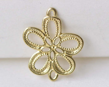 20 pcs Raw Brass Irregular Flower Connector Embellishment A8590