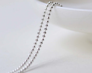 16ft (5m) Silver Faceted Bead Ball Necklace Chain 1.2mm A8592
