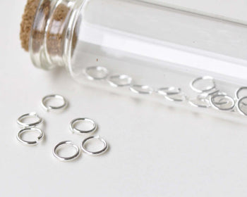 200 pcs Silver Plated Brass Jump Rings 6mm 19gauge A8597