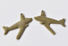 10 pcs Antique Bronze Flat Plane Charms 28x35mm A8699